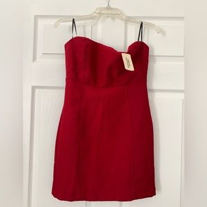 NWT Red Bodycon Textured Mini Dress